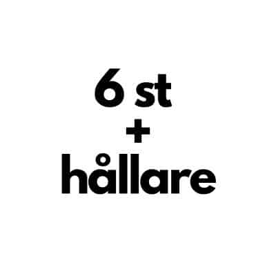 6 st + hållare